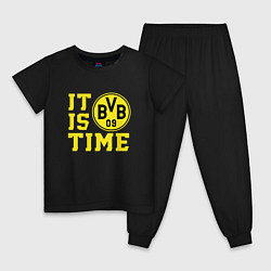 Пижама хлопковая детская Borussia Dortmund Боруссия Дортмунд, цвет: черный