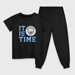 Пижама хлопковая детская It is Manchester City Time, цвет: черный