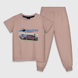 Пижама хлопковая детская Mazda Motorsport Racing team!, цвет: пыльно-розовый