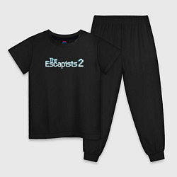 Пижама хлопковая детская The Escapists 2 logotype, цвет: черный