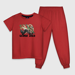 Пижама хлопковая детская Sabikui Bisco, цвет: красный