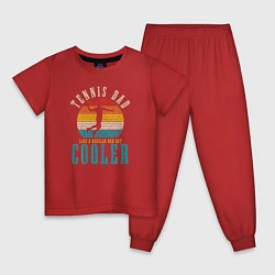 Пижама хлопковая детская Папа теннисист, это как обычный папа, но круче, цвет: красный