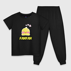 Пижама хлопковая детская Трендовая уточка Lalafanfan, цвет: черный