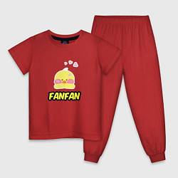 Пижама хлопковая детская Трендовая уточка Lalafanfan, цвет: красный