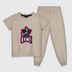 Пижама хлопковая детская Thats My Game, цвет: миндальный