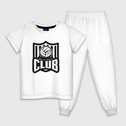 Пижама хлопковая детская Volleyball Club, цвет: белый