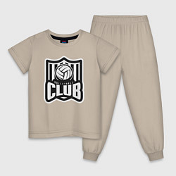 Пижама хлопковая детская Volleyball Club, цвет: миндальный