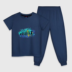 Пижама хлопковая детская Volley Evolution, цвет: тёмно-синий