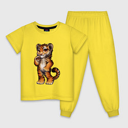 Пижама хлопковая детская !Милый тигра!, цвет: желтый