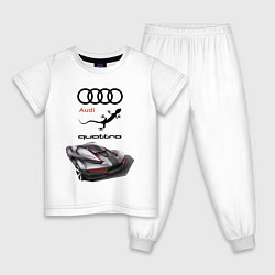 Пижама хлопковая детская Audi quattro Concept Design, цвет: белый