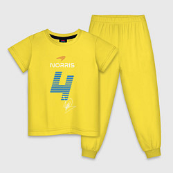 Пижама хлопковая детская Ландо Норрис 4, цвет: желтый