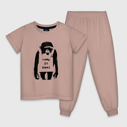 Пижама хлопковая детская Оставайся Собой Бэнкси Banksy, цвет: пыльно-розовый