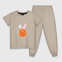 Пижама хлопковая детская Basketball Bunny, цвет: миндальный