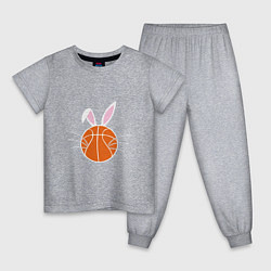 Пижама хлопковая детская Basketball Bunny, цвет: меланж
