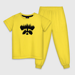 Пижама хлопковая детская Енот и Лес, цвет: желтый