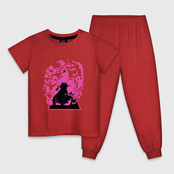 Пижама хлопковая детская Genshin Impact Yae MikoЯэ Мико, цвет: красный
