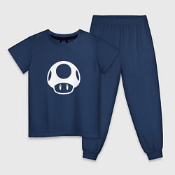Пижама хлопковая детская Грибок из Марио, цвет: тёмно-синий