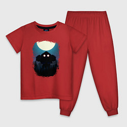 Пижама хлопковая детская Лунный Робот, цвет: красный