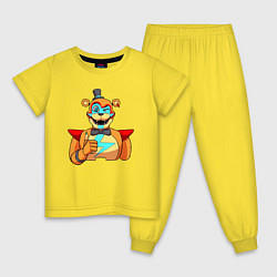 Пижама хлопковая детская Five Nights at Freddys: Security Breach - Глэмрок, цвет: желтый
