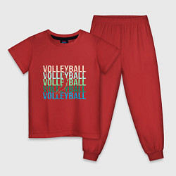 Пижама хлопковая детская Volley Boom, цвет: красный