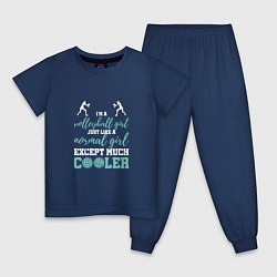Пижама хлопковая детская Cooler Volleyball, цвет: тёмно-синий