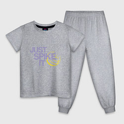 Пижама хлопковая детская Just Spike It, цвет: меланж