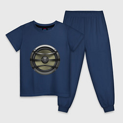 Пижама хлопковая детская Subwoofer, цвет: тёмно-синий