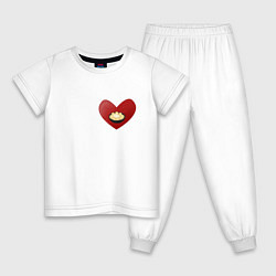 Пижама хлопковая детская Пельмени в моем сердце, цвет: белый