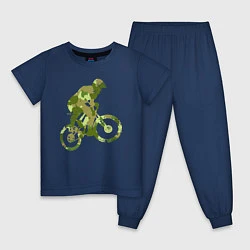 Пижама хлопковая детская BMX Camouflage Retro, цвет: тёмно-синий