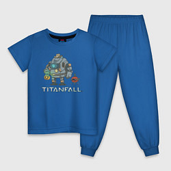 Пижама хлопковая детская Титанфол арт Helloween TITANFALL, цвет: синий