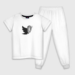 Пижама хлопковая детская Илон Маск купил Твиттер, цвет: белый