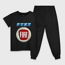 Пижама хлопковая детская FIAT 8, цвет: черный