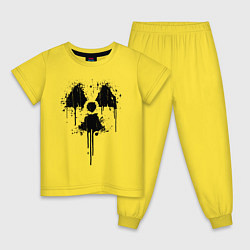 Пижама хлопковая детская Атомный символ, цвет: желтый