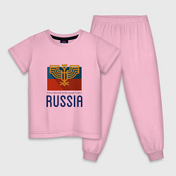 Пижама хлопковая детская Russia - Союз, цвет: светло-розовый