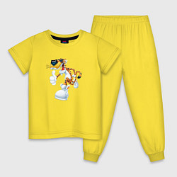 Пижама хлопковая детская Cool tiger Сartoon, цвет: желтый