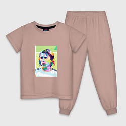 Пижама хлопковая детская Лука Модрич, цвет: пыльно-розовый