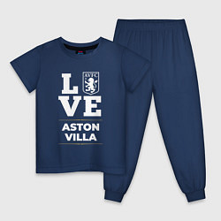 Пижама хлопковая детская Aston Villa Love Classic, цвет: тёмно-синий