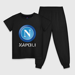 Пижама хлопковая детская SSC NAPOLI Napoli, цвет: черный