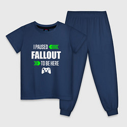 Пижама хлопковая детская Fallout I Paused, цвет: тёмно-синий