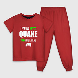 Пижама хлопковая детская Quake I Paused, цвет: красный