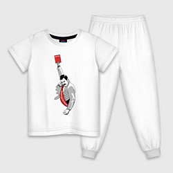 Пижама хлопковая детская Диплом Фредди, цвет: белый