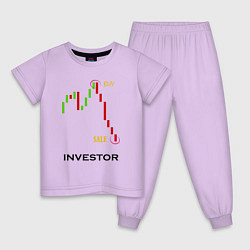 Пижама хлопковая детская Investor, цвет: лаванда