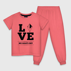 Пижама хлопковая детская No Mans Sky Love Classic, цвет: коралловый