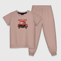 Пижама хлопковая детская Москвич 2022, цвет: пыльно-розовый
