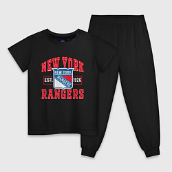 Пижама хлопковая детская NY RANGERS NHL НЬЮ-ЙОРК РЕЙНДЖЕРС, цвет: черный