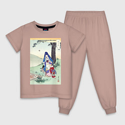 Пижама хлопковая детская Picnic Пикник, цвет: пыльно-розовый