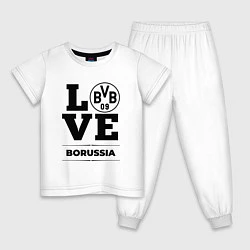 Пижама хлопковая детская Borussia Love Классика, цвет: белый