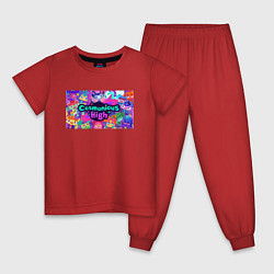 Пижама хлопковая детская Cosmonious High art, цвет: красный