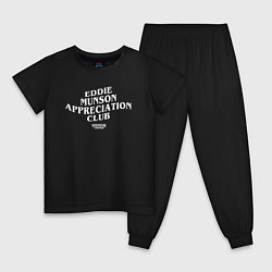 Пижама хлопковая детская Eddie Munson Appreciation Club, цвет: черный