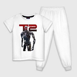 Пижама хлопковая детская Terminator 2 - T800, цвет: белый